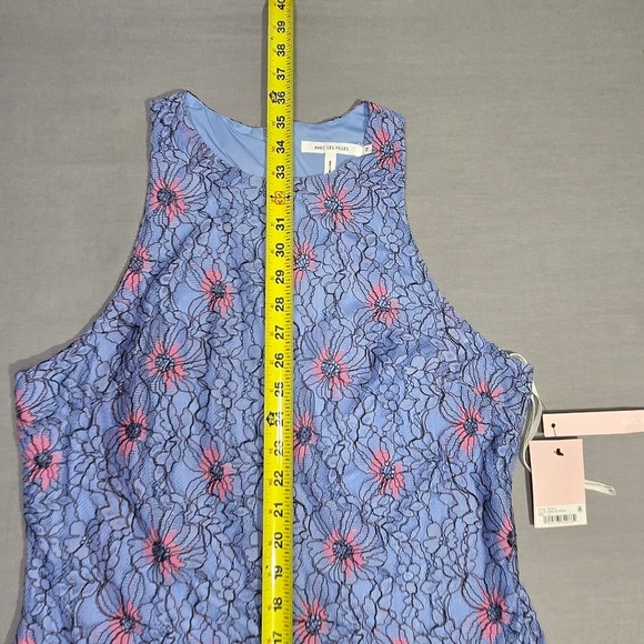 Avec Les Filles Womens Blue Lace Sleeveless‎ Floral Shift Dress NWT Size 12 - Picture 13 of 15